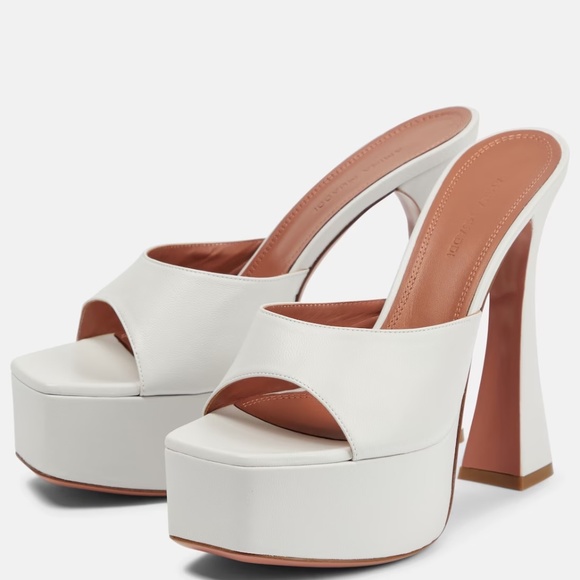 Amina Muadi Dalida leather platform mules - Picture 1 of 4
